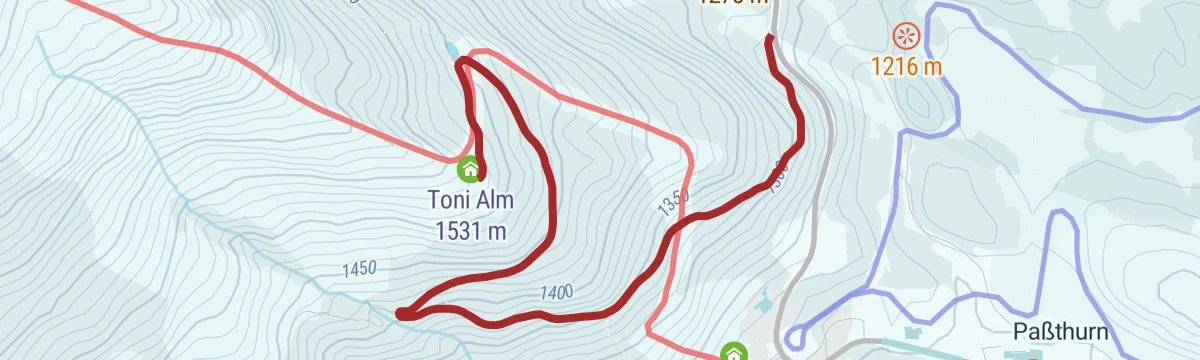 Route map: Mittersill: Skitour Toni Alm